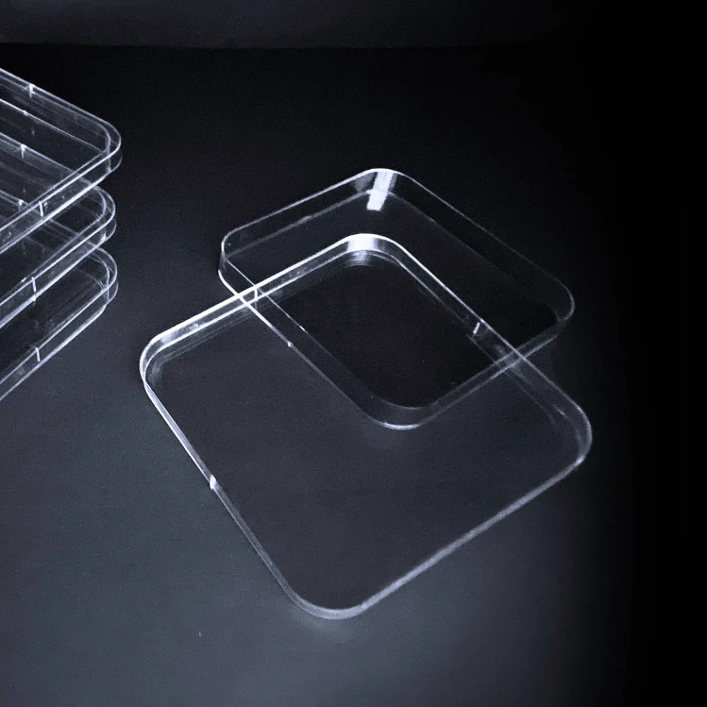 Piastre Petri 120 x 120 mm quadro tripla ventilazione (con tacche) per ANTIBIOGRAMMA